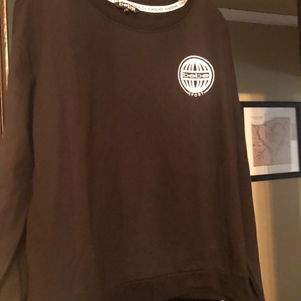 BebeWomen’s Black Pullover Sweatshirt w/ Logo runs small